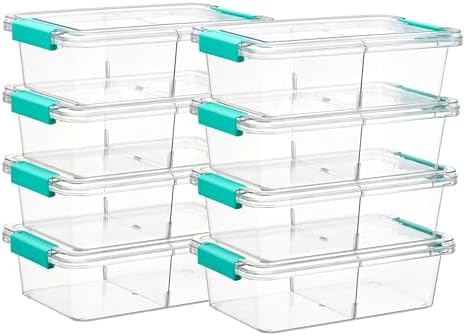 1.5Qt Stackable Clear Pencil Box with Removable Divider — 8…