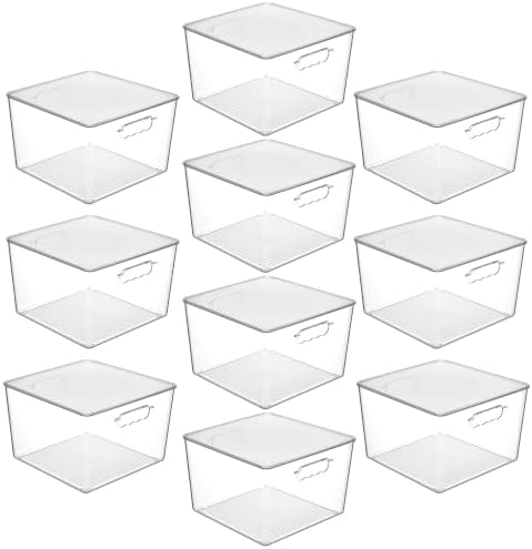 10 Pack Extra Large Clear Stackable Storage Bins with Lids…