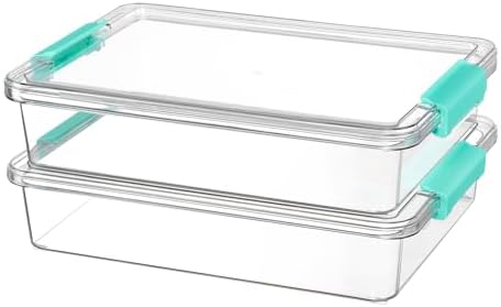 2 Pack 6 Qt Plastic Storage Bins with Lids