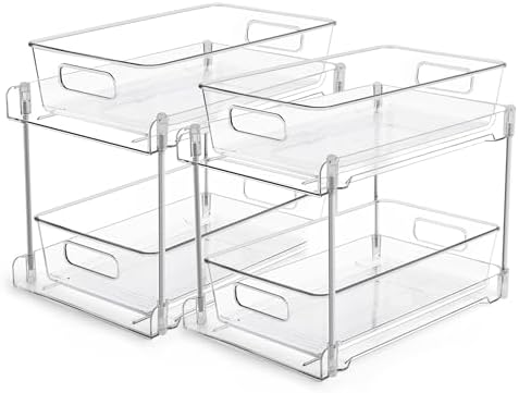 2 Pack Pull Out Bathroom Under Sink Organizer (S-Standard)