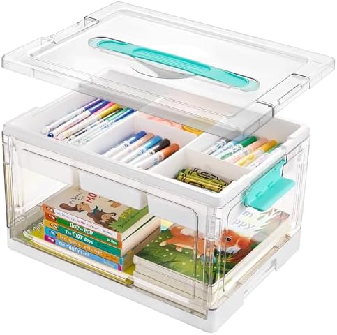 24 QT Clear Craft Organizer with Removable Tray & Dividers …