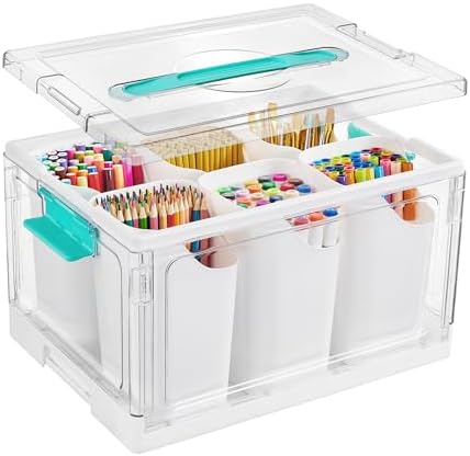 24 QT Clear Plastic Craft Organizer with Detachable Inserts…