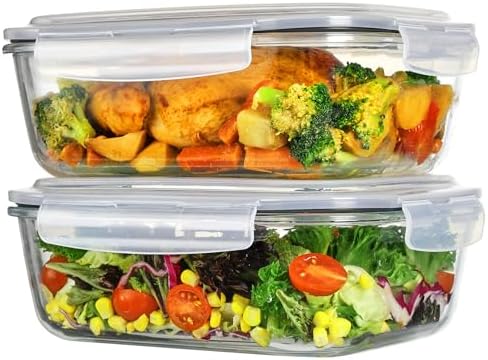 2Pack 2260ml/76.4oz Extra Large Glass Storage Containers