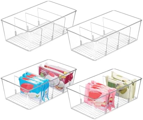 4 Pack Food Storage Organizer Bins