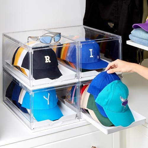 4 Pack Stackable Baseball Caps Organizer