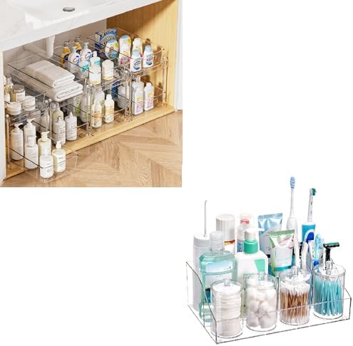 4 Pack Under Sink Organizer with Countertop OrganizerSet