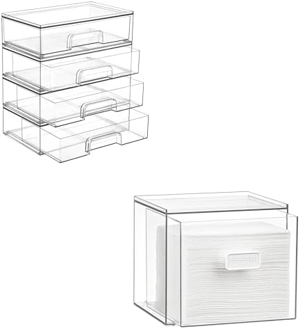 4PACK 12.1''W Clear Stackable Storage Drawers and…