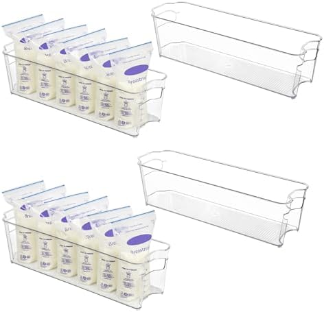 4Pcs Clear Breastmilk Storage Bags Container in Freezer Fridge