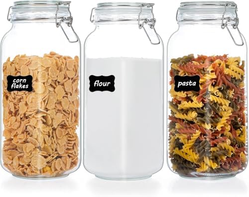 5Pack 22oz Glass Storage Containers with Lids and 78oz…