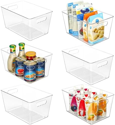 6 Pack Clear Storage Bins
