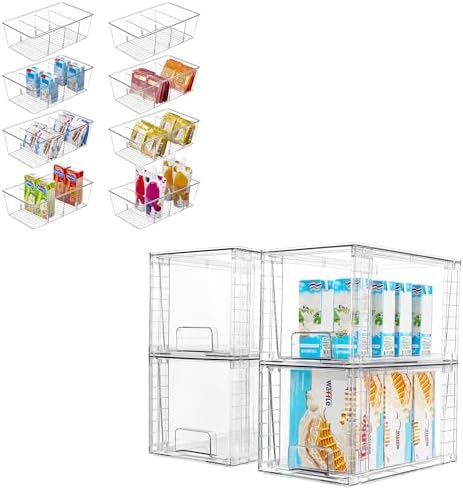 6 Pack Food Storage Organizer Bins and 4Pack Large…