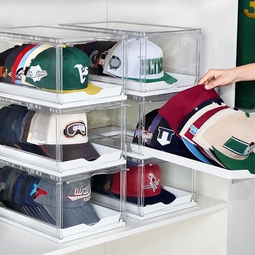 6 Pack Stackable Baseball Caps Organizer