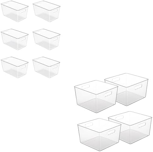 6 PCS Clear Plastic Storage Bins and 4 Pack Extra Large…