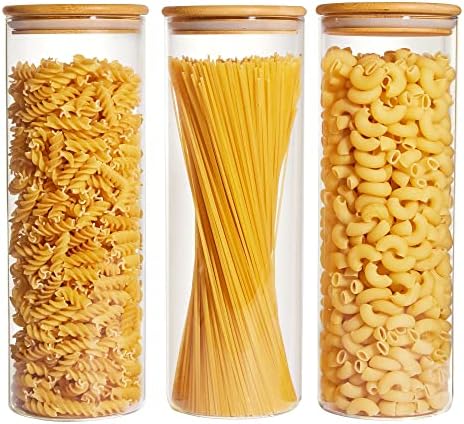 70oz Glass Food Storage Jars with Airtight Bamboo Lids — 3 …