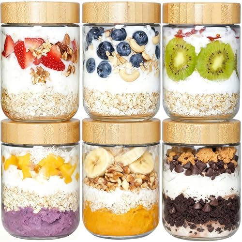 78oz Glass Food Storage Jars and 6 Pack 16oz Glass…