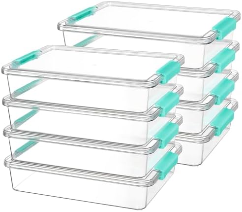 8 Pack 6 Qt Plastic Storage Bins with Lids