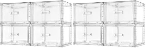 8 Pack Clear Stackable Closet Storage Drawers 15QT