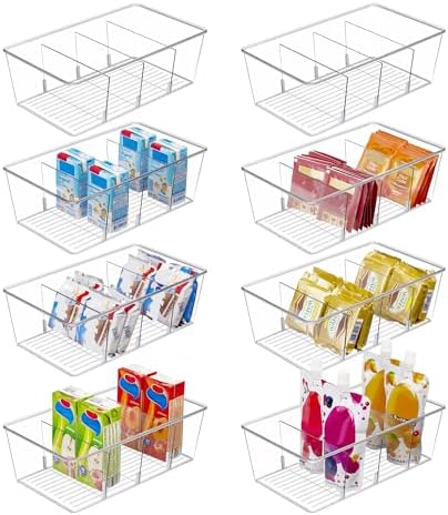 8 Pack Food Storage Organizer Bins