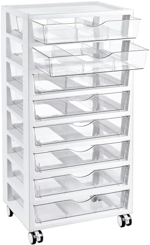 8 Tier Rolling Cart with Drawers