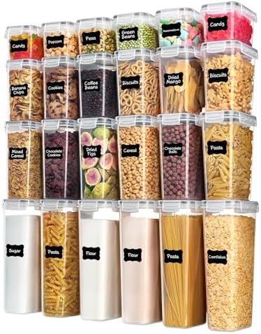 Airtight Food Storage Containers with Lids — 24 pcs