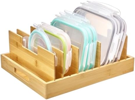 Glass Food Storage Containers and Lid Organizers